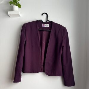 Vintage Prophecy Purple Cropped Wool Blazer